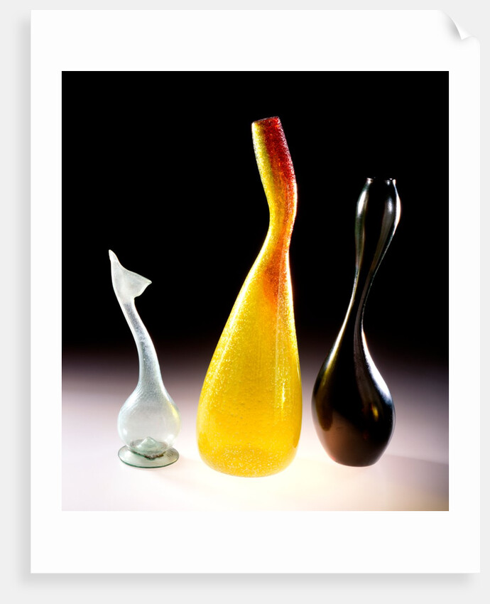 Perfume sprinkler and two vases by Unknown