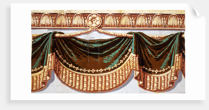 Wallpaper frieze with drapes by Thomas Avery