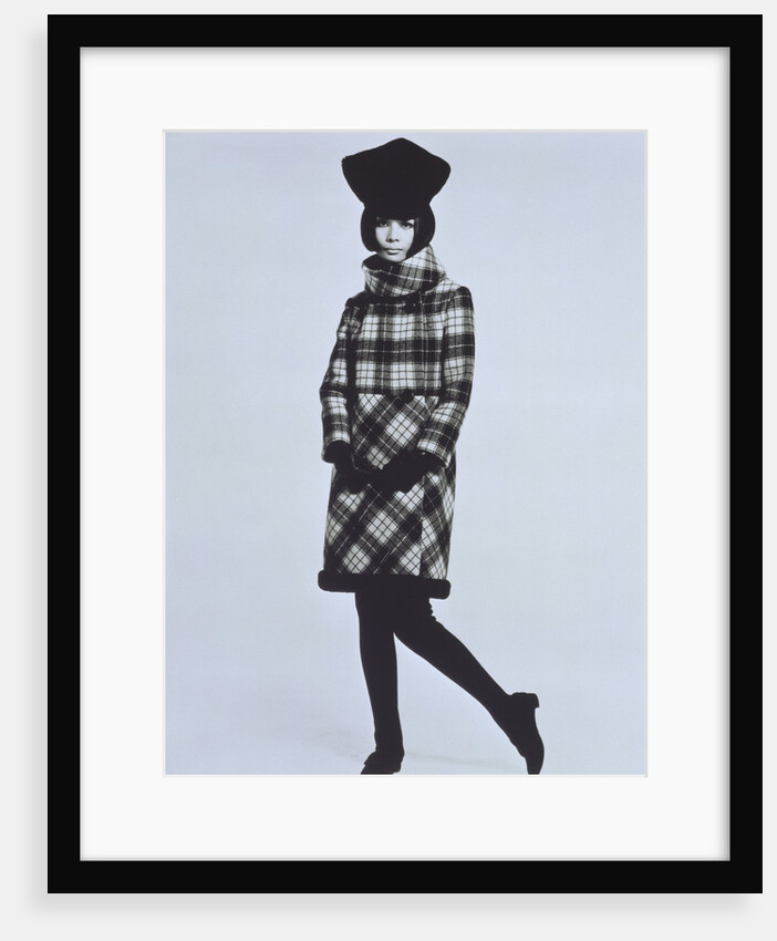 Hiroko in a Pierre Cardin coat and hat by John French