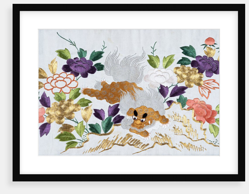 Shishi Amongst Peonies, detail. Japan, mid-19th century by Unknown