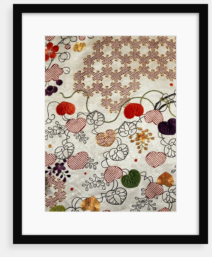 Hollyhocks and Snowflakes. Japan, late 19th century by Unknown