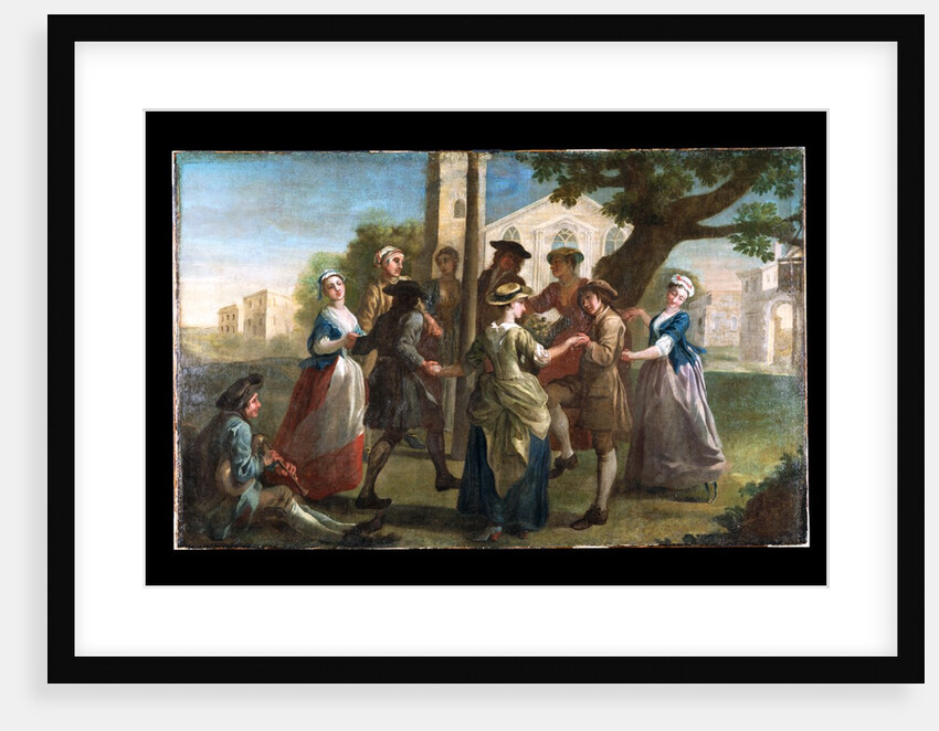 Country dancing around a maypole by Francis Hayman