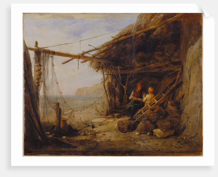 Mending The Bait Nets, Shanklin by Edward William Cooke