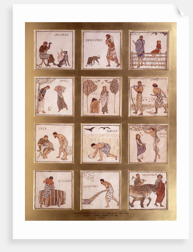 Emblematic designs for months of the year by Albert Joseph Moore