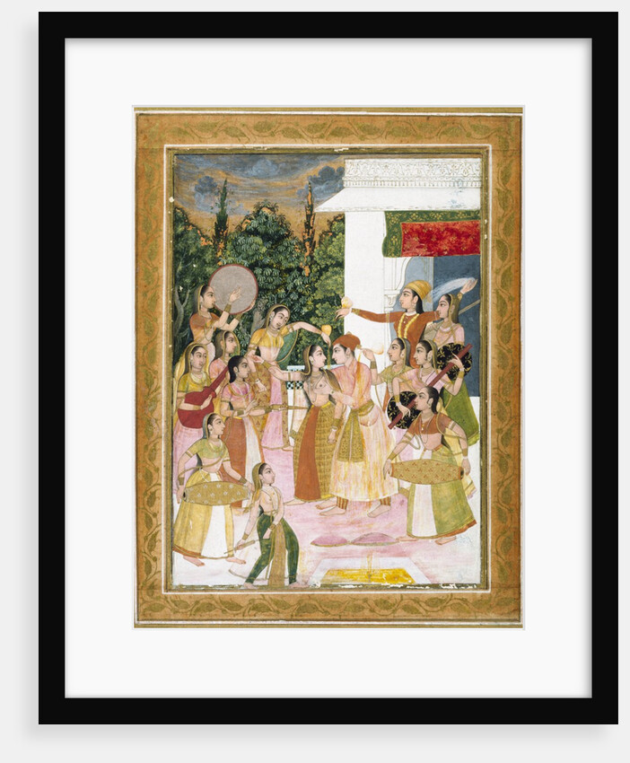 A prince holding a holi festival with his ladies. Mughal, India, 1750 by Unknown