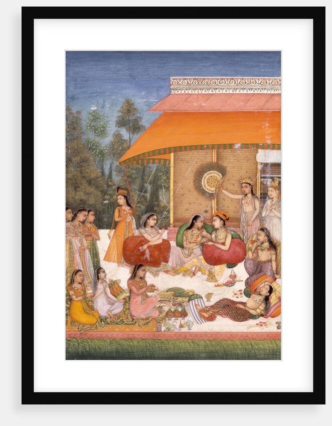 Ladies feasting and drinking wine by Unknown