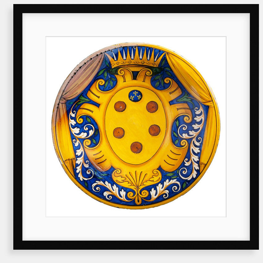 Dish depicting the coat of arms of House of Medici. Caffaggio, Italy, late 16th century by Unknown