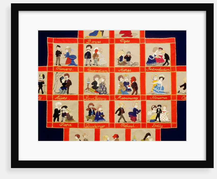 Quilt depicting a love story by Anonymous
