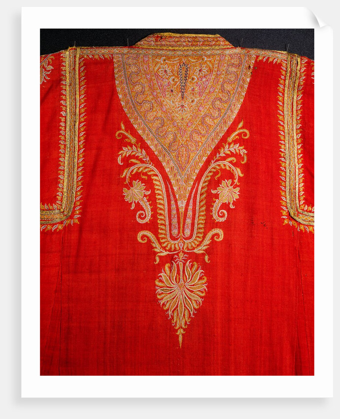 Costume textile with paisley design detail of panel on back by Unknown