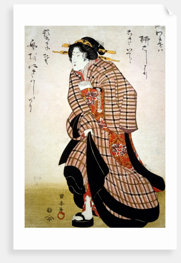 A Geisha in a Hurry by Utagawa Kuniyasu