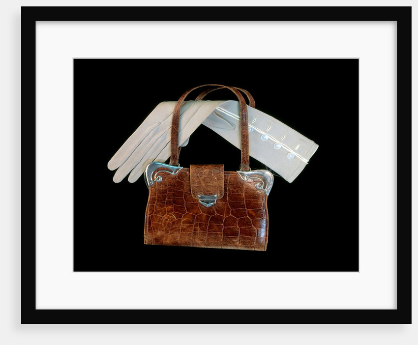Handbag and glove by Unknown