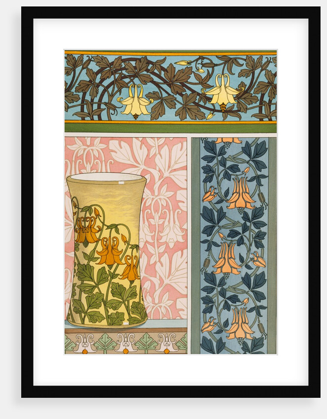 Columbines in ornament by Eugene Grasset