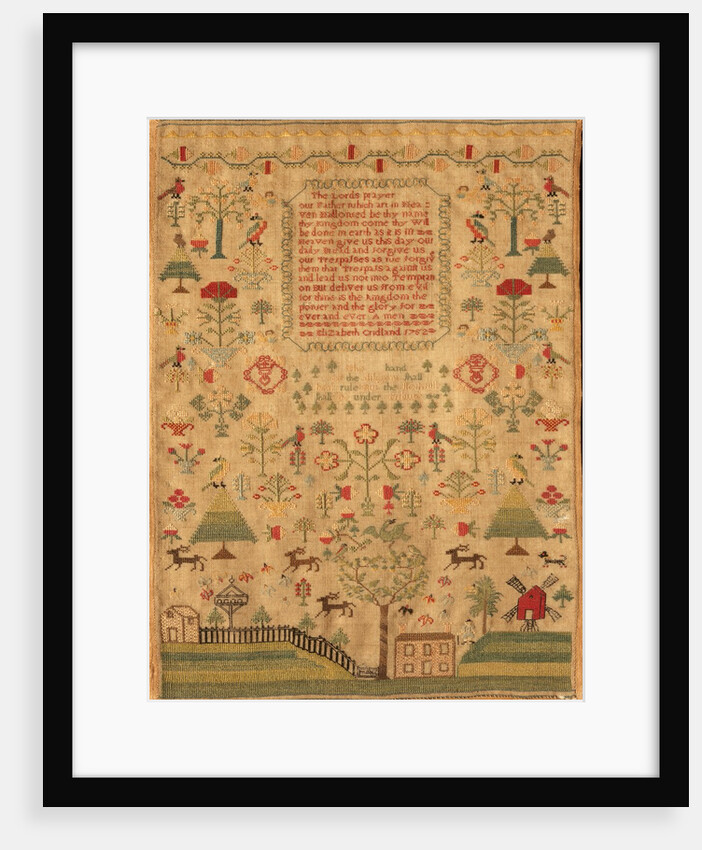 The Lord's Prayer Sampler. England, 1752 by Elizabeth Cridland