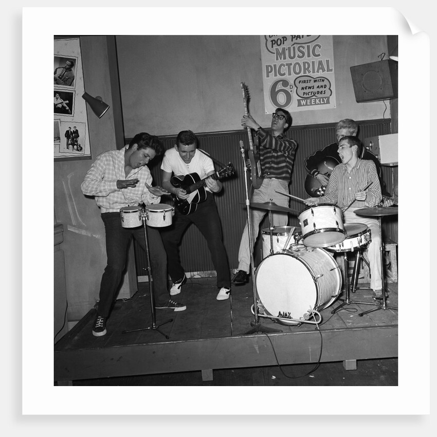 Cliff Richard and the Shadows during the filming of Expresso Bongo by Harry Hammond
