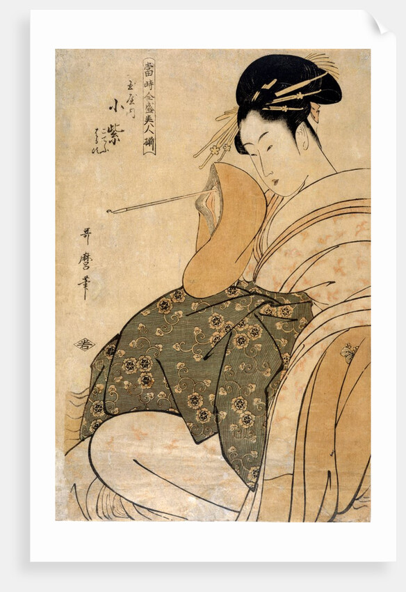 Woman with a pipe by Kitagawa Utamaro