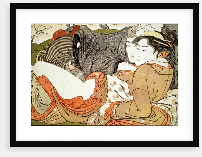Lovers Resting by a Tree by Kitagawa Utamaro