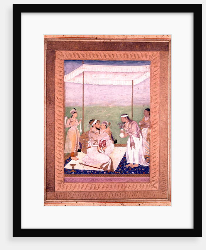 Shah Jahan with one of his sons by Unknown