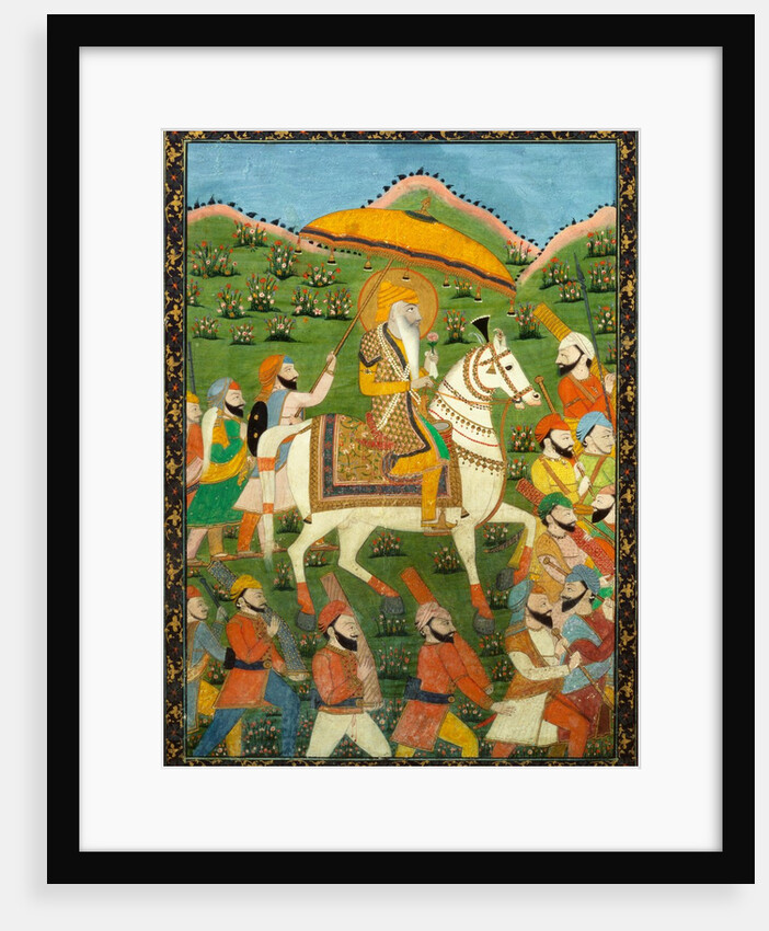 Maharaja Ranji Singh riding a white horse. India, 19th century by Unknown