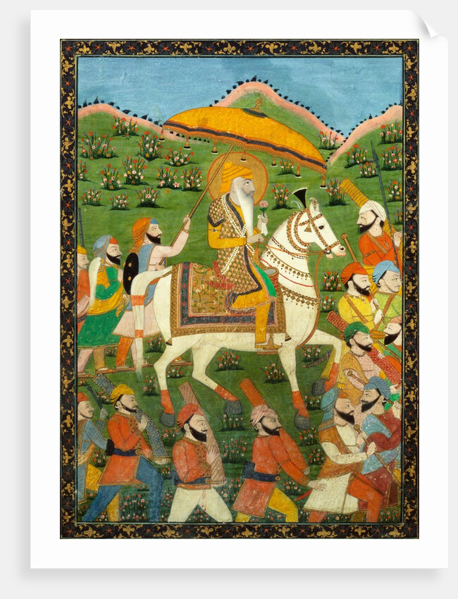 Maharaja Ranji Singh riding a white horse. India, 19th century by Unknown
