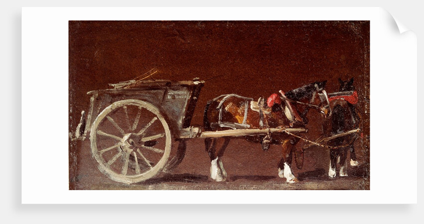 A cart & two horses by John Constable