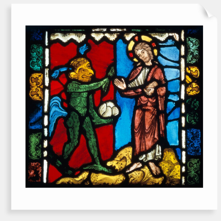 Christ's Temptation in the Wilderness. Troyes, France, early 13th century by Unknown