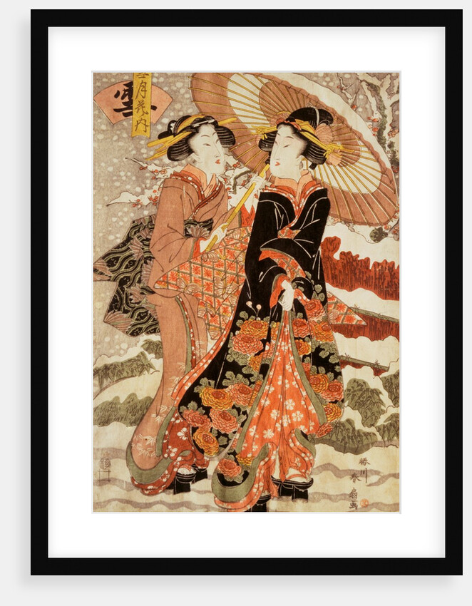 Snow, from The Snow, Moon and Flowers series by Katsukawa Shunsen