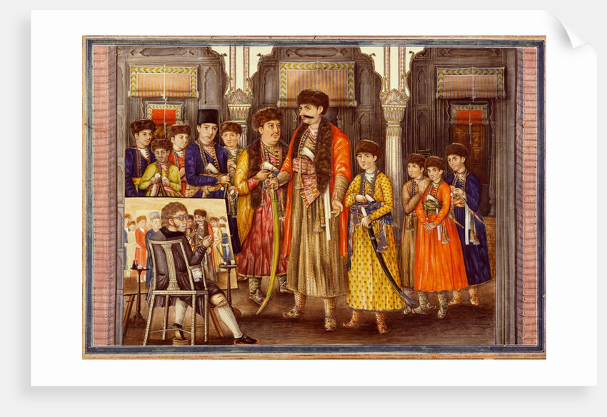 Tilly Kettle painting the portraits of Shuja ud-Daula and his 10 sons. Lucknow, India, early 19th century by Unknown