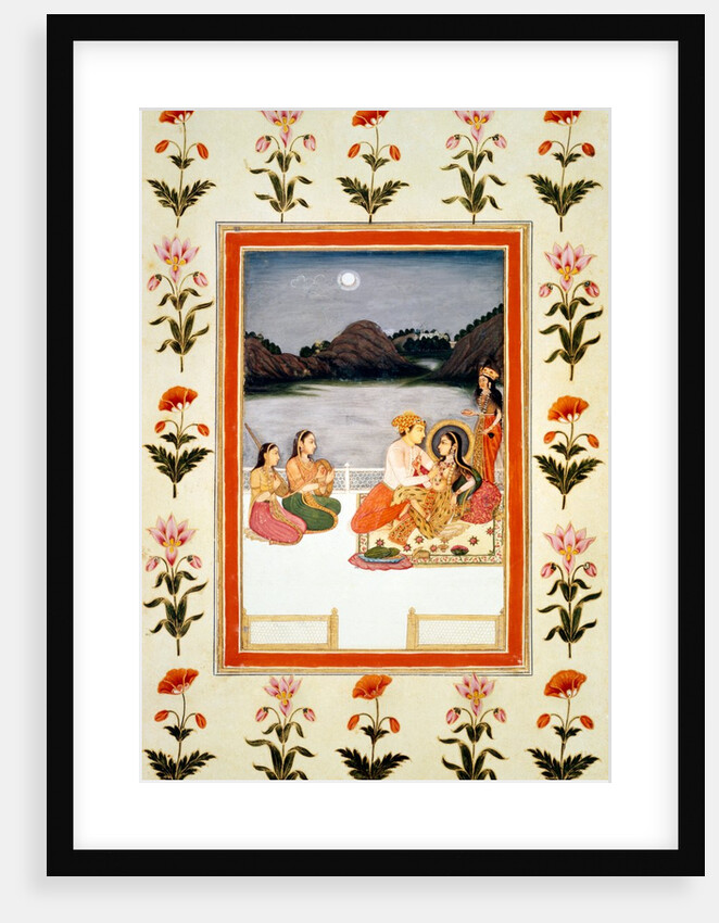Lovers on a Lakeside Terrace. India, c.1750 by Unknown
