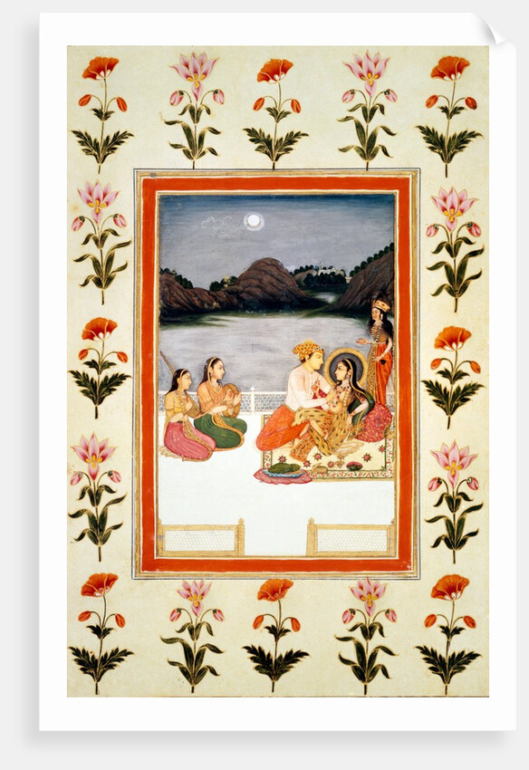 Lovers on a Lakeside Terrace. India, c.1750 by Unknown