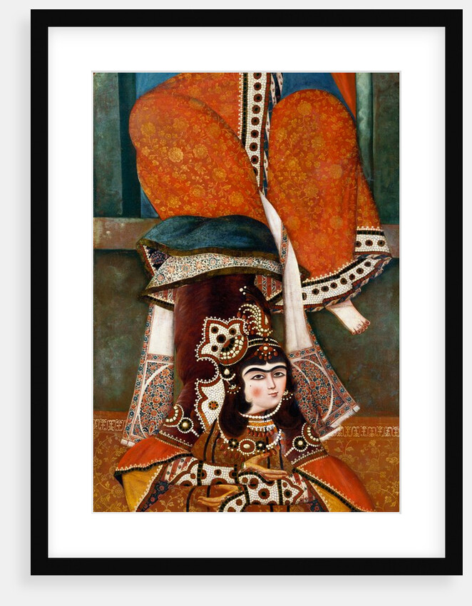 Lady acrobat performing a tumble. Iran, early 19th century by Unknown