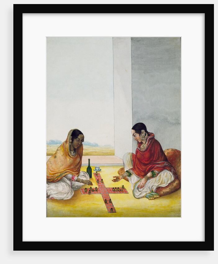 Two women playing Pachisi by Unknown
