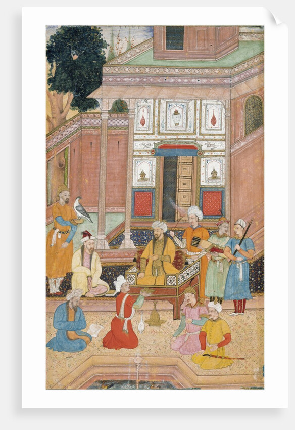 Prince on a throne in a courtyard by Unknown
