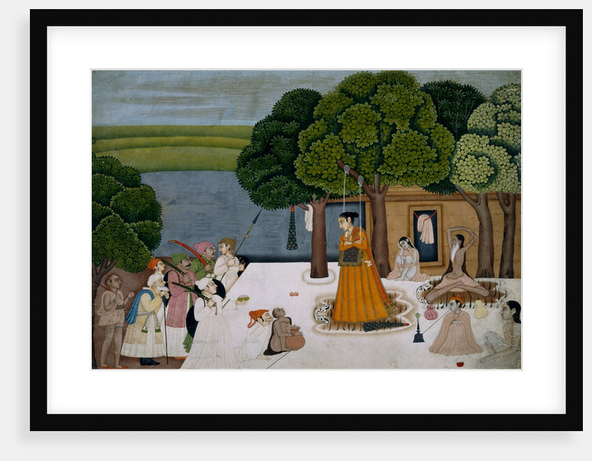 A Prince and attendants visiting a noble Yogini at an Ashram. India, mid-18th century by Unknown