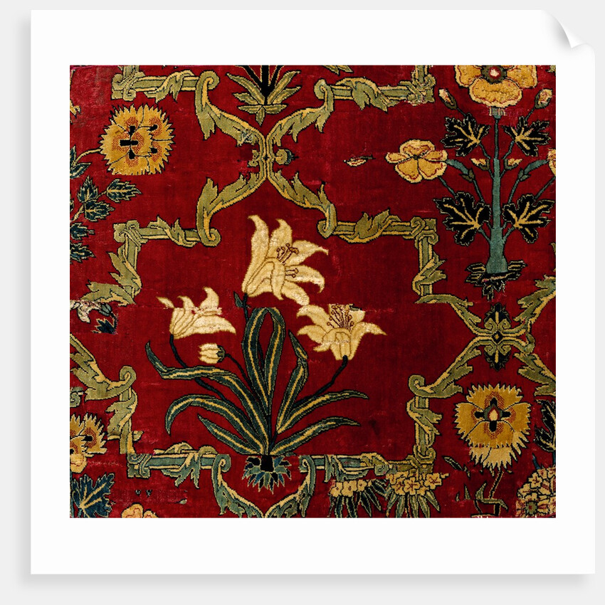 Carpet fragment. Mughal, India, mid-17th century by Unknown