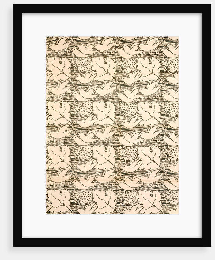 Strawberries and birds furnishing fabric by Charles Francis Annesley Voysey
