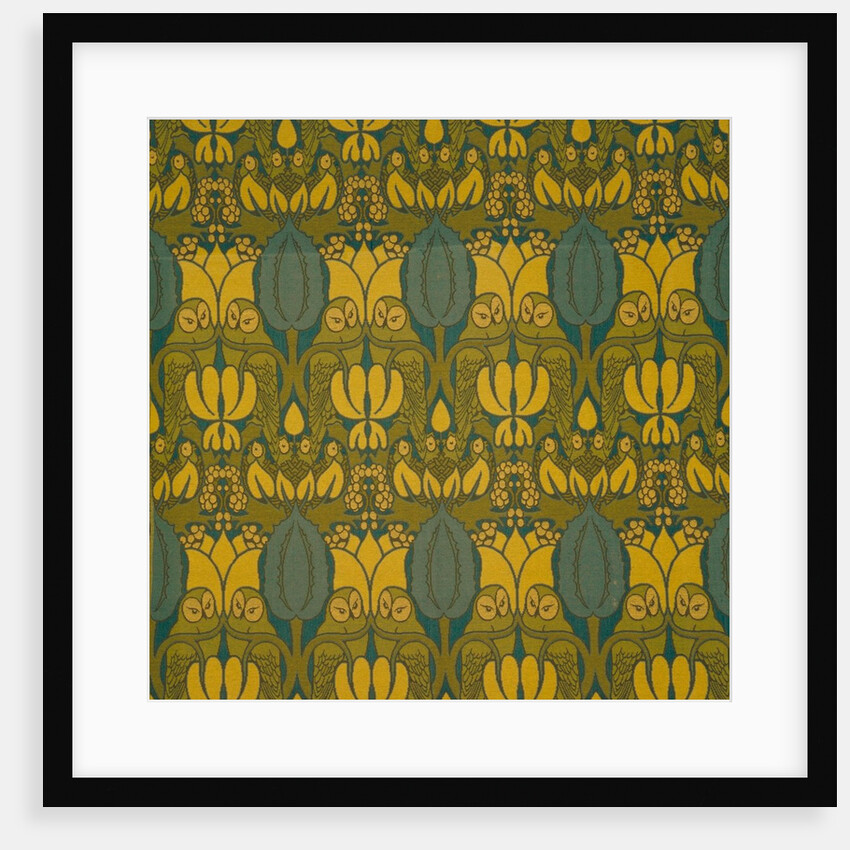 The Owl furnishing fabric by Charles Francis Annesley Voysey