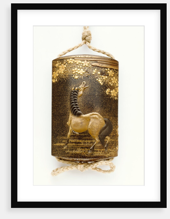 Inro depicting a horse by Kajikawa Bunryusai Tomohide