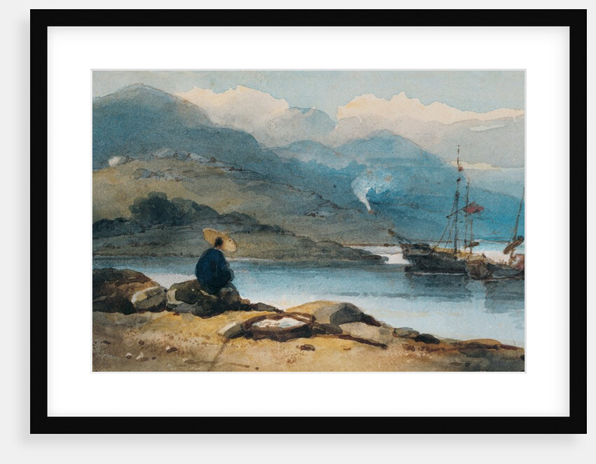 A Chinese River with a Figure on the Bank by George Chinnery