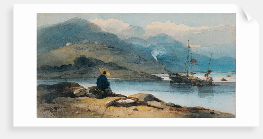 A Chinese River with a Figure on the Bank by George Chinnery