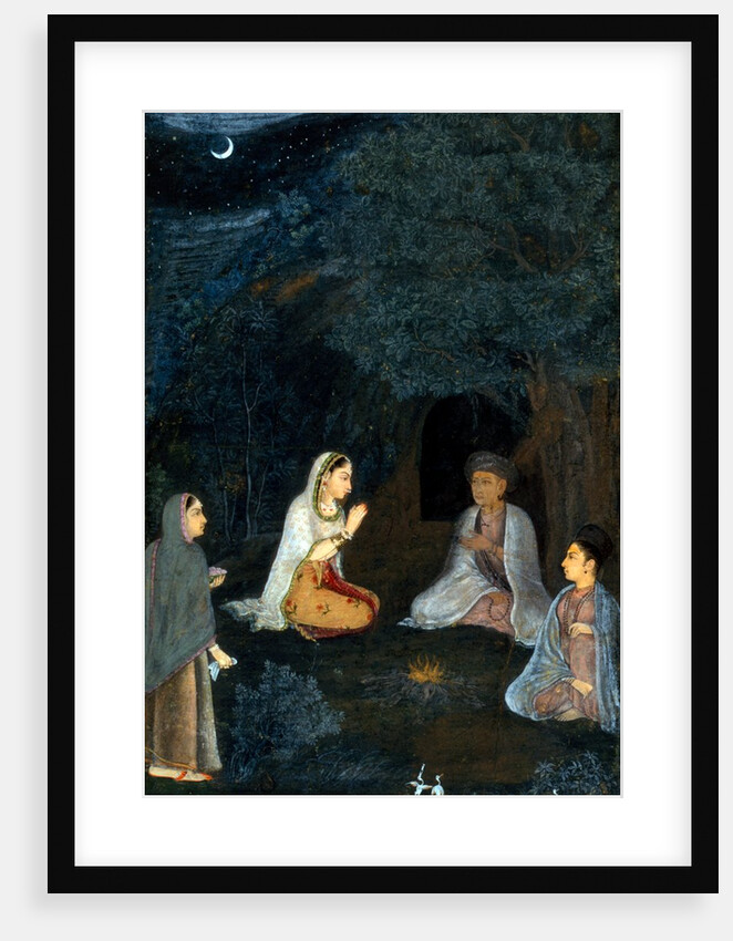 Lady Visiting an Ashram at Night. India, 18th century by Unknown