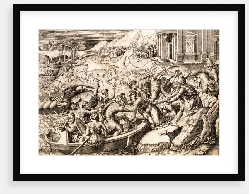Helen Carried Off by the Trojan Warriors, attributed to Marcantonio Raimondi by Marcantonio Raimondi