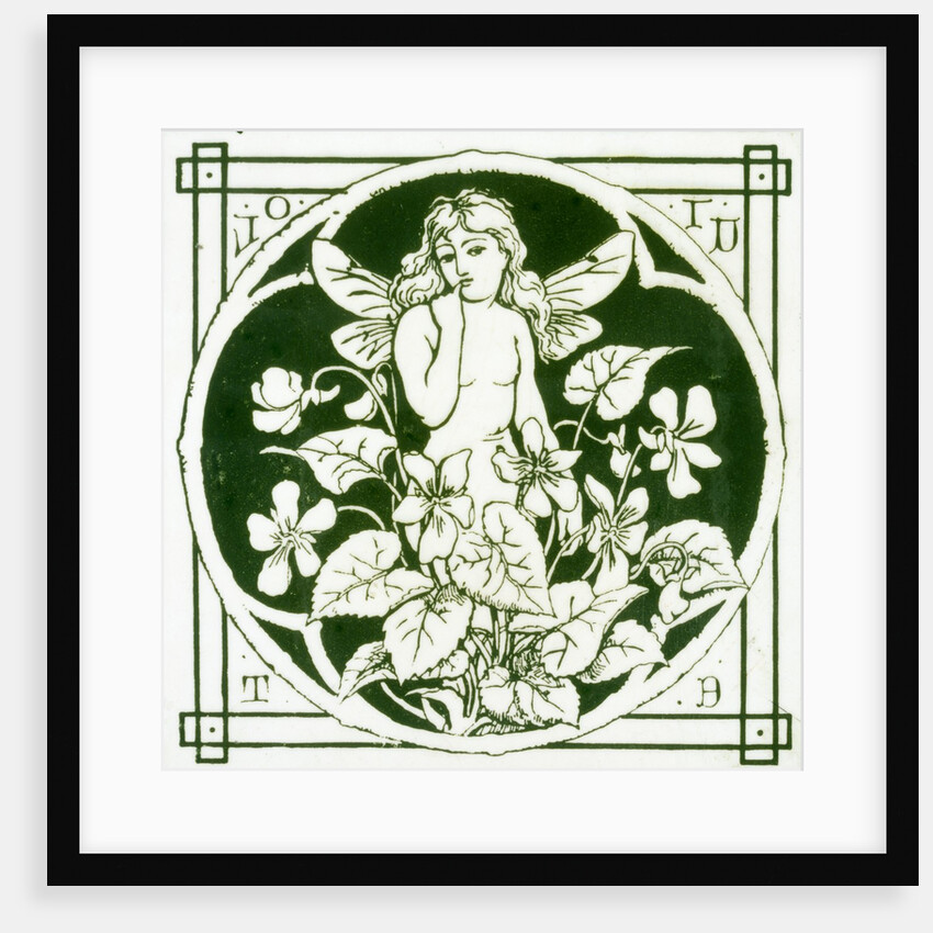 Winged nymph and violets by C. O. Murray