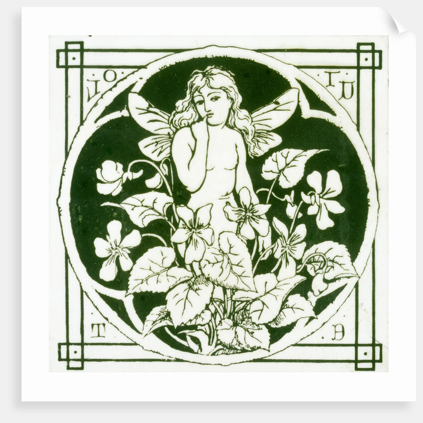 Winged nymph and violets by C. O. Murray