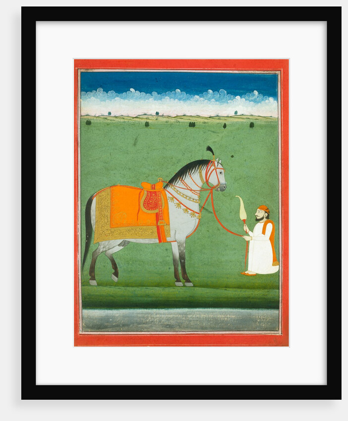 Groom holding a saddled horse. Punjab Plains, Pakistan, mid-19th century by Unknown