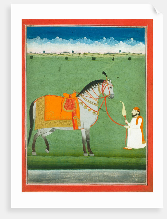 Groom holding a saddled horse. Punjab Plains, Pakistan, mid-19th century by Unknown