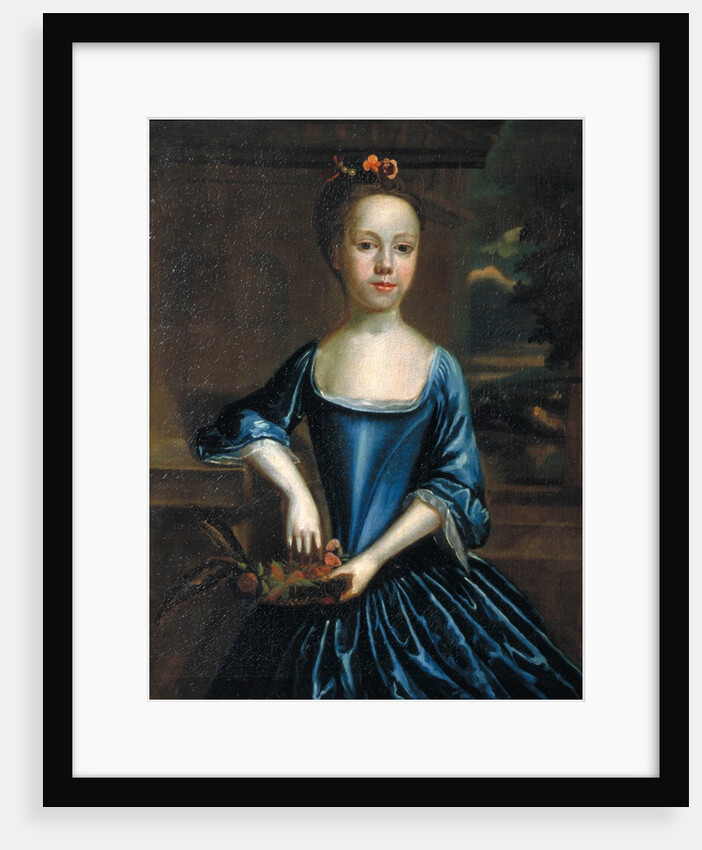 Portrait of a young girl wearing a scoop-necked dress by Unknown