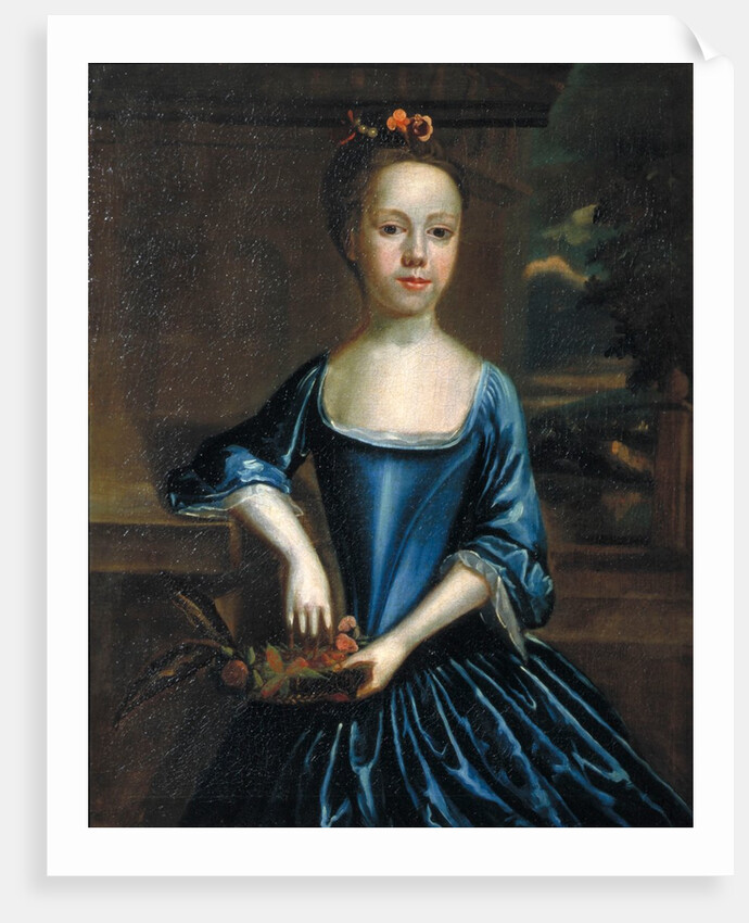 Portrait of a young girl wearing a scoop-necked dress by Unknown