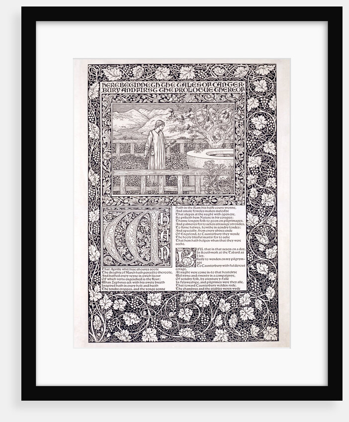 Trial page from The Canterbury Tales by William Morris