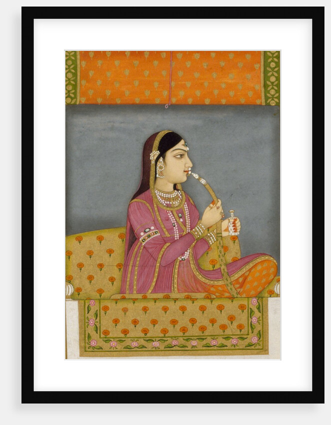A Lady smoking a Huqqa by Unknown
