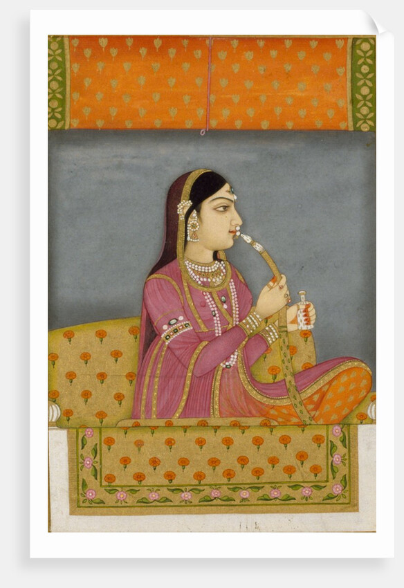 A Lady smoking a Huqqa by Unknown